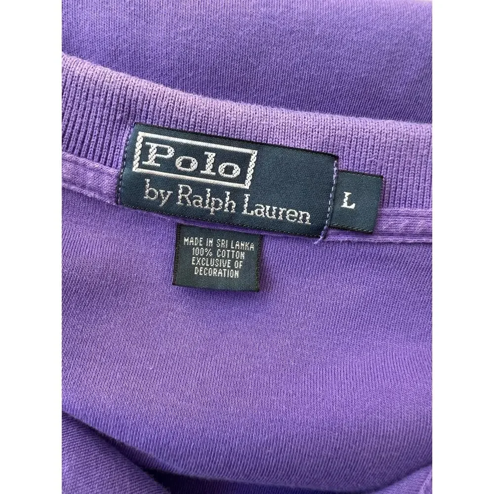 Polo Ralph Lauren 100% Soft Cotton Collared Shirt Purple Yellow Size Large SG